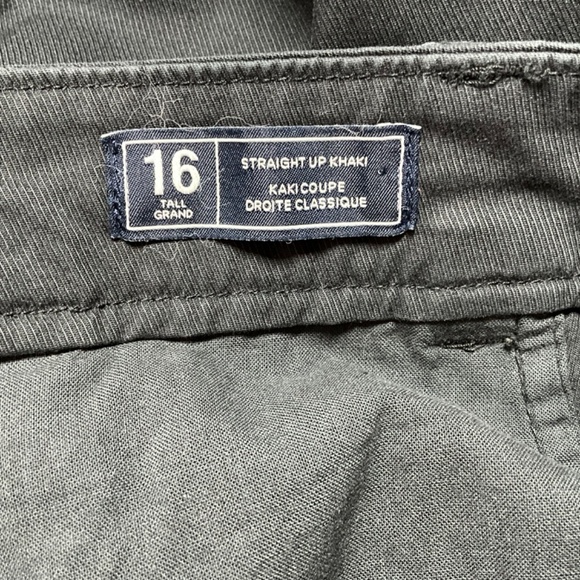 GAP Cotton Black Straight Up Khaki Trousers Side & Back Pockets US Sz 16 Tall - Picture 8 of 9